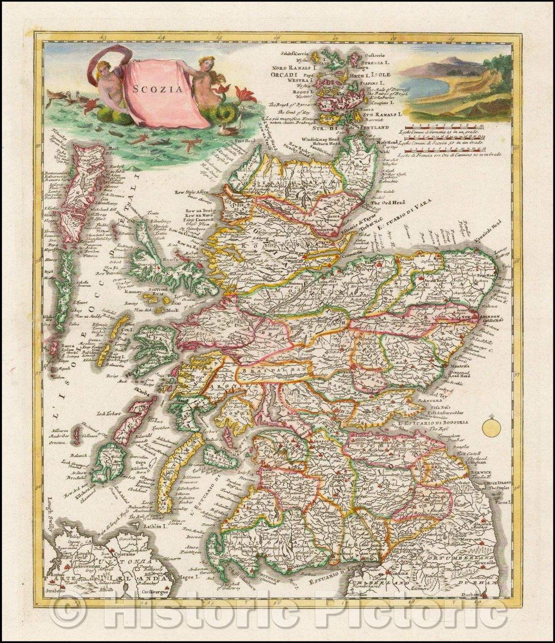 Historic Map - Scotland, 1743, Giambattista Albrizzi v2