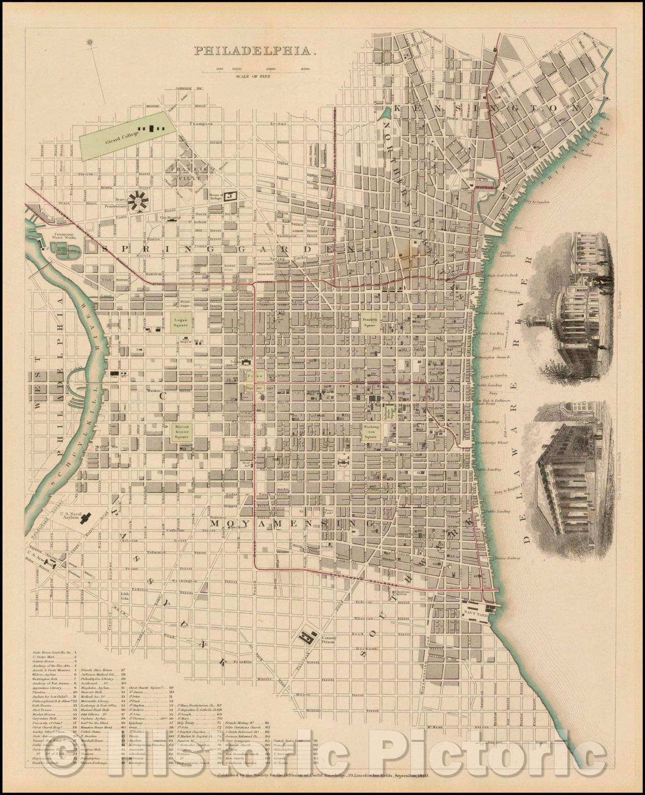 Historic Map - Philadelphia, 1840, SDUK v4