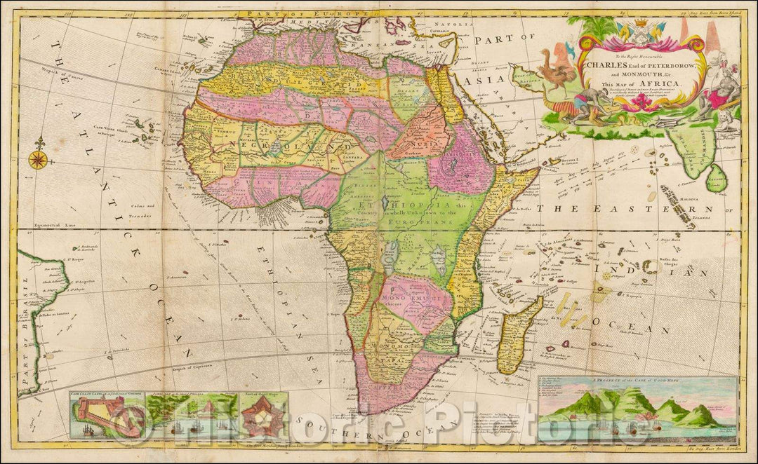 Historic Map - This Map of Africa, 1730, Herman Moll - Vintage Wall Art