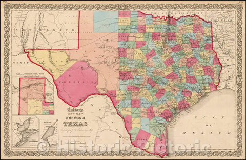 Historic Map - Colton's New Map of the State of Texas, 1859, Joseph Hutchins Colton v3