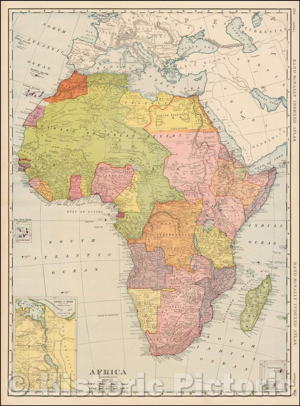 Historic Map - Africa, 1914, William Rand - Vintage Wall Art