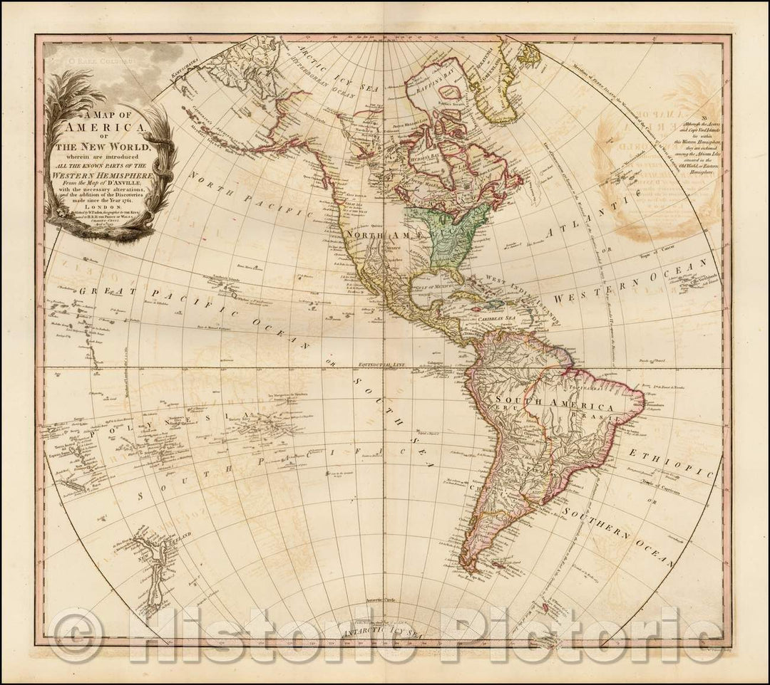 Historic Map - A Map of America or The New World wherein are introduced All The Known Parts of the Western Hemisphere, 1797, William Faden v2