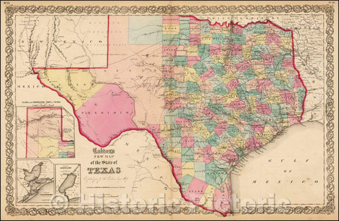 Historic Map - Colton's New Map of the State of Texas, 1859, Joseph Hutchins Colton v4