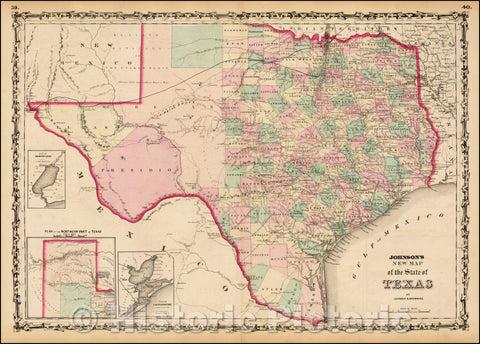 Historic Map - Johnson's New Map of the State of Texas, 1862, Benjamin Ward v3