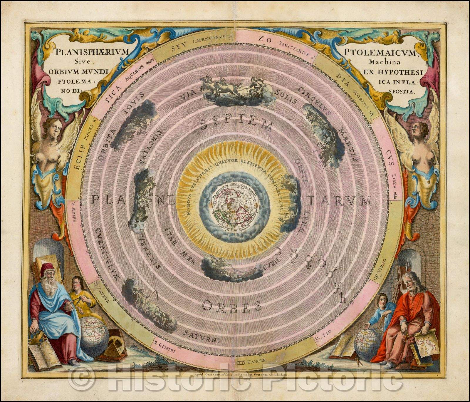 Historic Map - Planisphaerium Ptolemaicum, Sive Machina Orbium Mundi Ex Hypothesi Ptolemaica In Planno Disposita, 1660, Andreas Cellarius v2