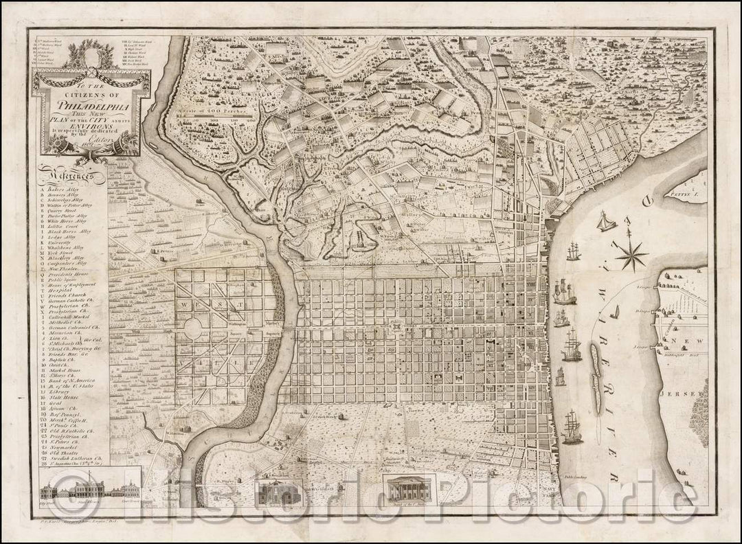 Historic Map - New Plan of the City of Philadelphia and its Environs, 1802, Charles P. Varle - Vintage Wall Art