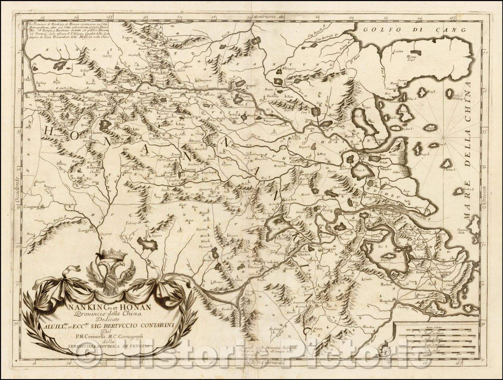 Historic Map - Nanking, et Honan Provincie della China, 1690, Vincenzo Maria Coronelli v3