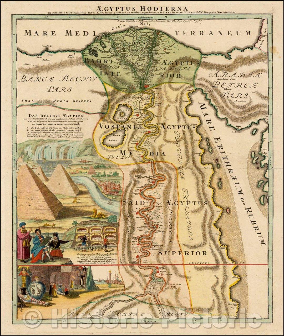 Historic Map - Aegyptus Hodierna Ex itinerario Celeberrimi viri Pauli Lucae, Franci desumta ac novissime repraesentata, 1712, Johann Baptist Homann v1