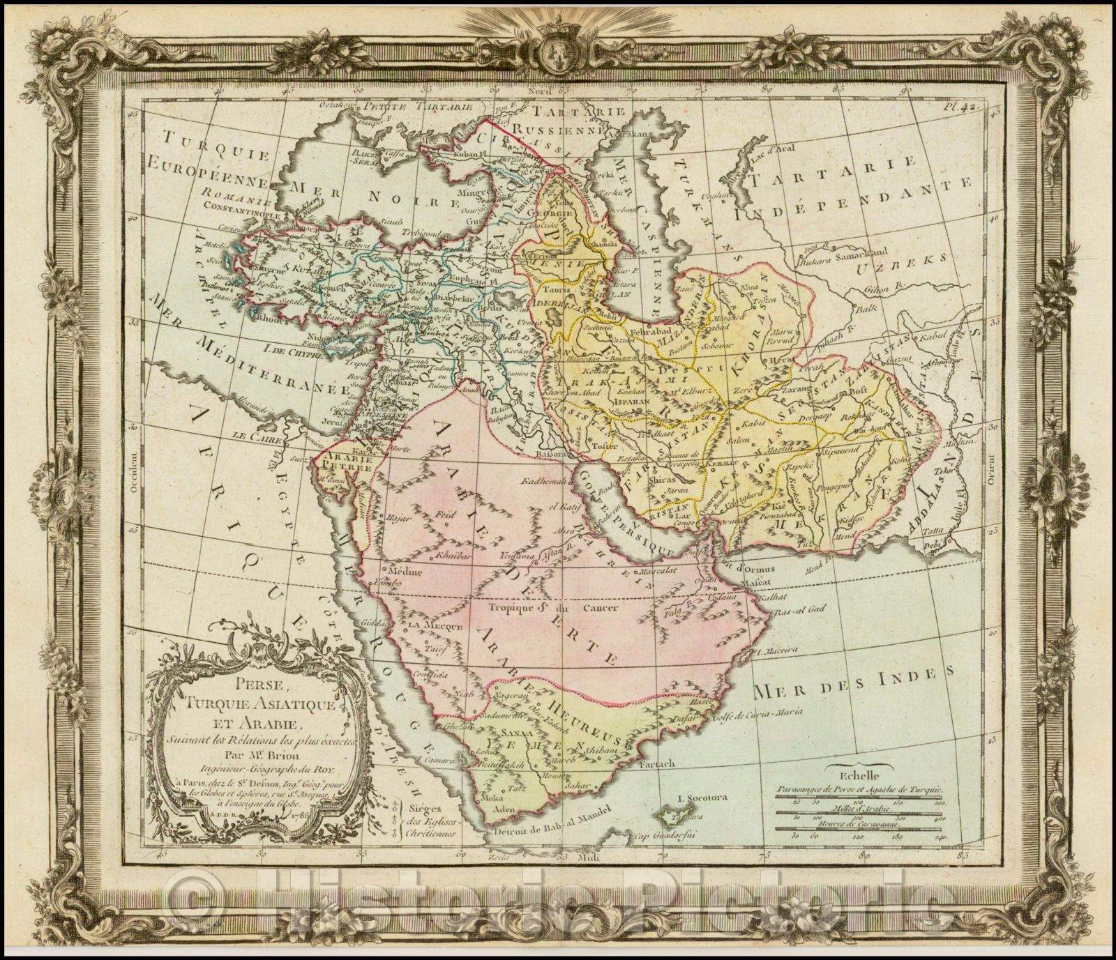 Historic Map - Perse, Turquie Asiatique Et Arabie. :: Regional Map, extending from the Black Sea to the Indian Ocan and from the Red Sea to Persia and Iraq, 1786 - Vintage Wall Art