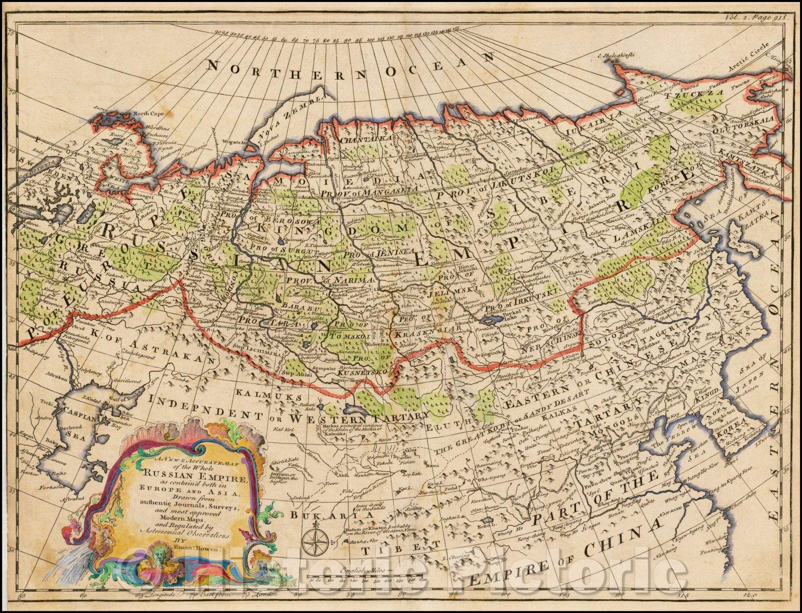 Historic Map - A New & Accurate Map of the Whole Russian Empire, as contained both in Europe and Asia, 1747, Emanuel Bowen v3