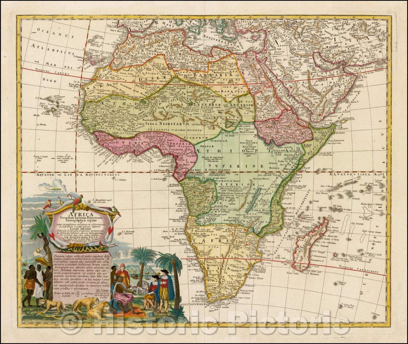 Historic Map - Africa Secundum legitimas Projectionis Stereiographicae regulas, 1737, Homann Heirs v1