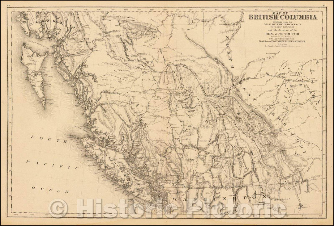 Historic Map - Map of British Columbia, 1878, Joseph William Trutch v1