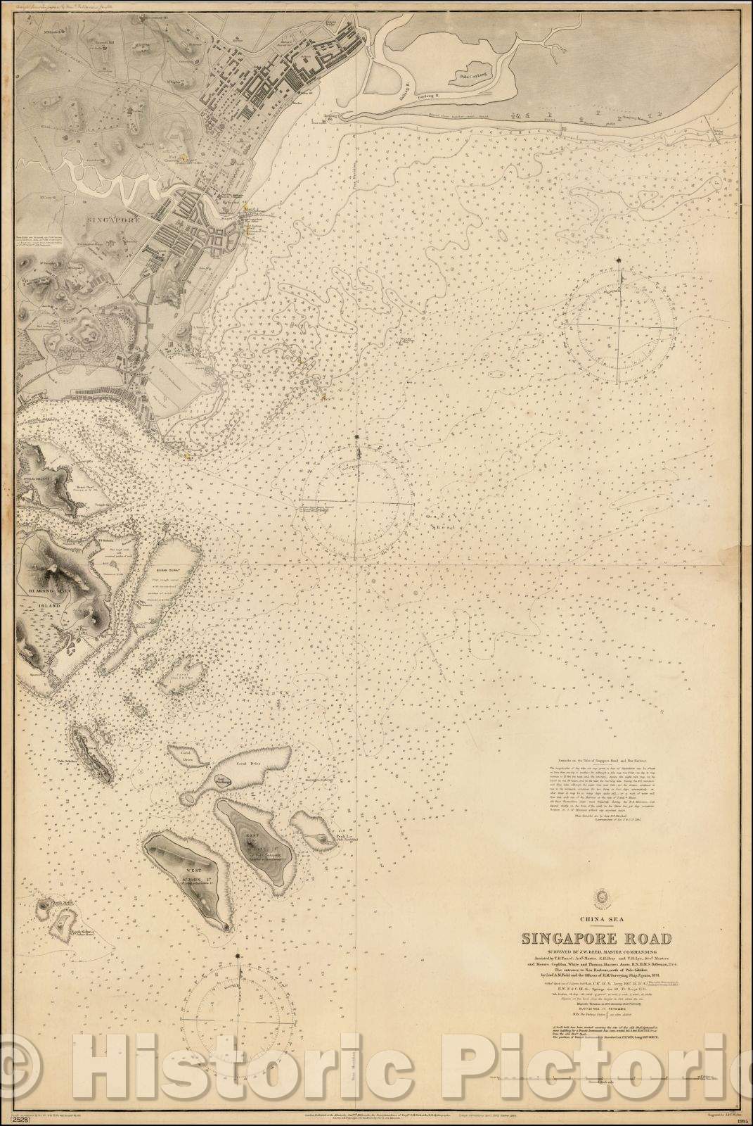 Historic Map - Singapore Road Surveyed, 1864, British Admiralty v2