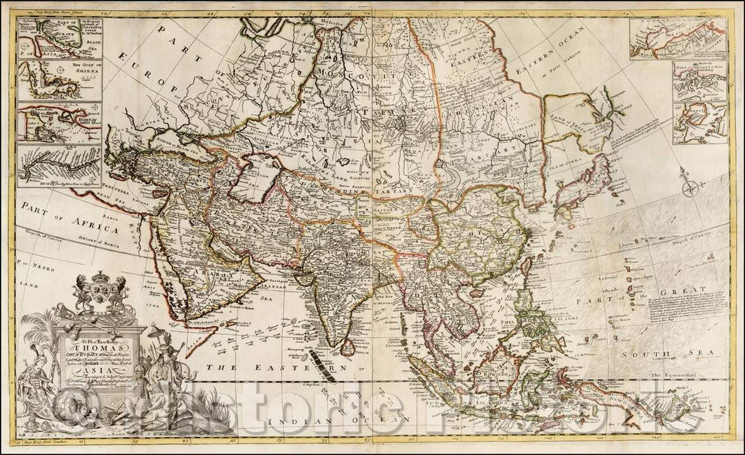 Historic Map - George Grierson edition of Herman Moll's Map of Asia, 1734, George Grierson - Vintage Wall Art