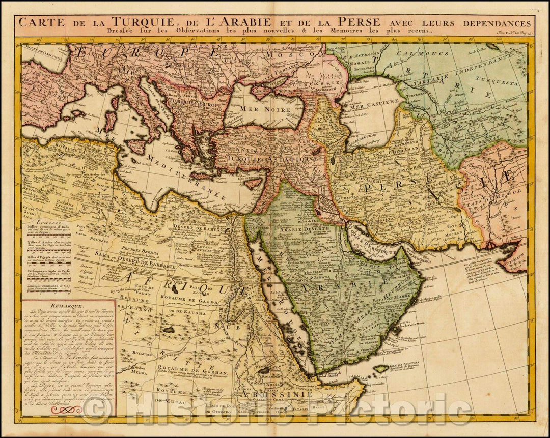 Historic Map - Carte de la Turquie, de L'Arabie et de la Perse avec leurs dependances/Map of the Region, Eastern Mediterranean to the Indian Ocean, 1719 - Vintage Wall Art