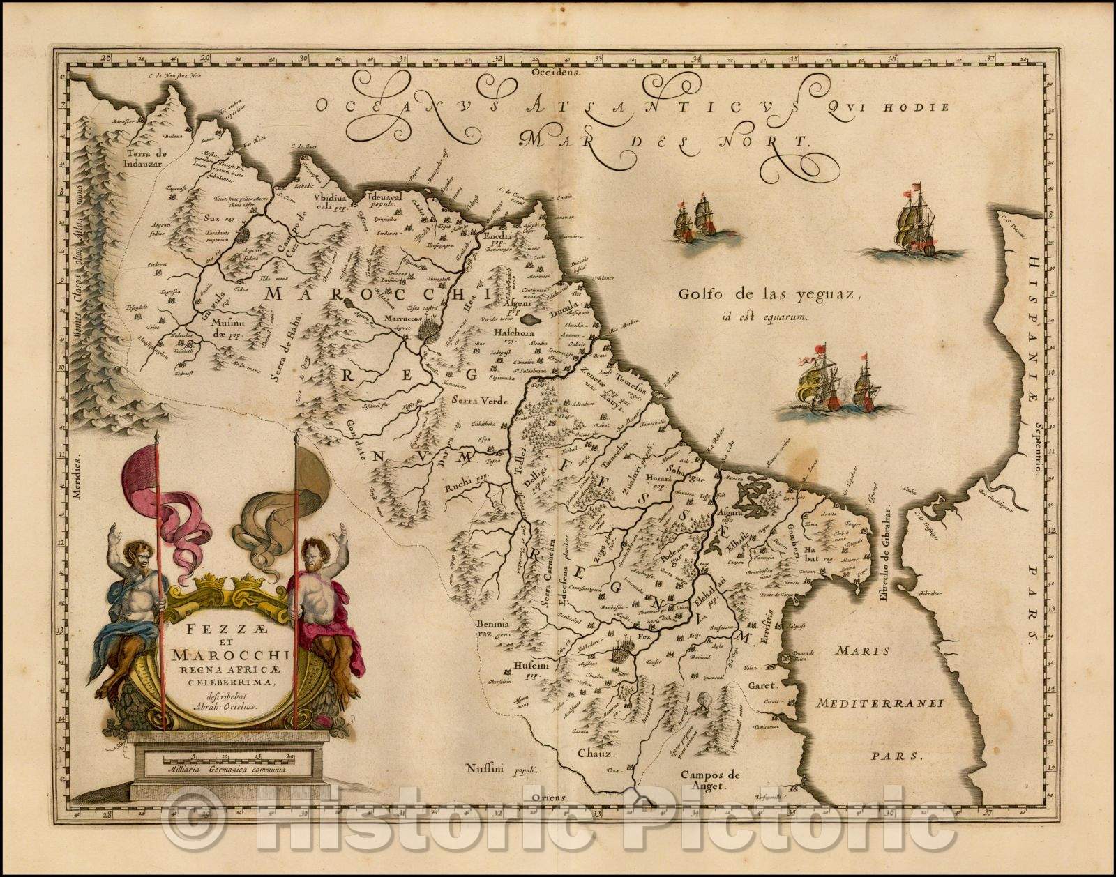 Historic Map - Fezzae et Marocchi Regna Africae Celeberrima, 1660, Jan Jansson - Vintage Wall Art