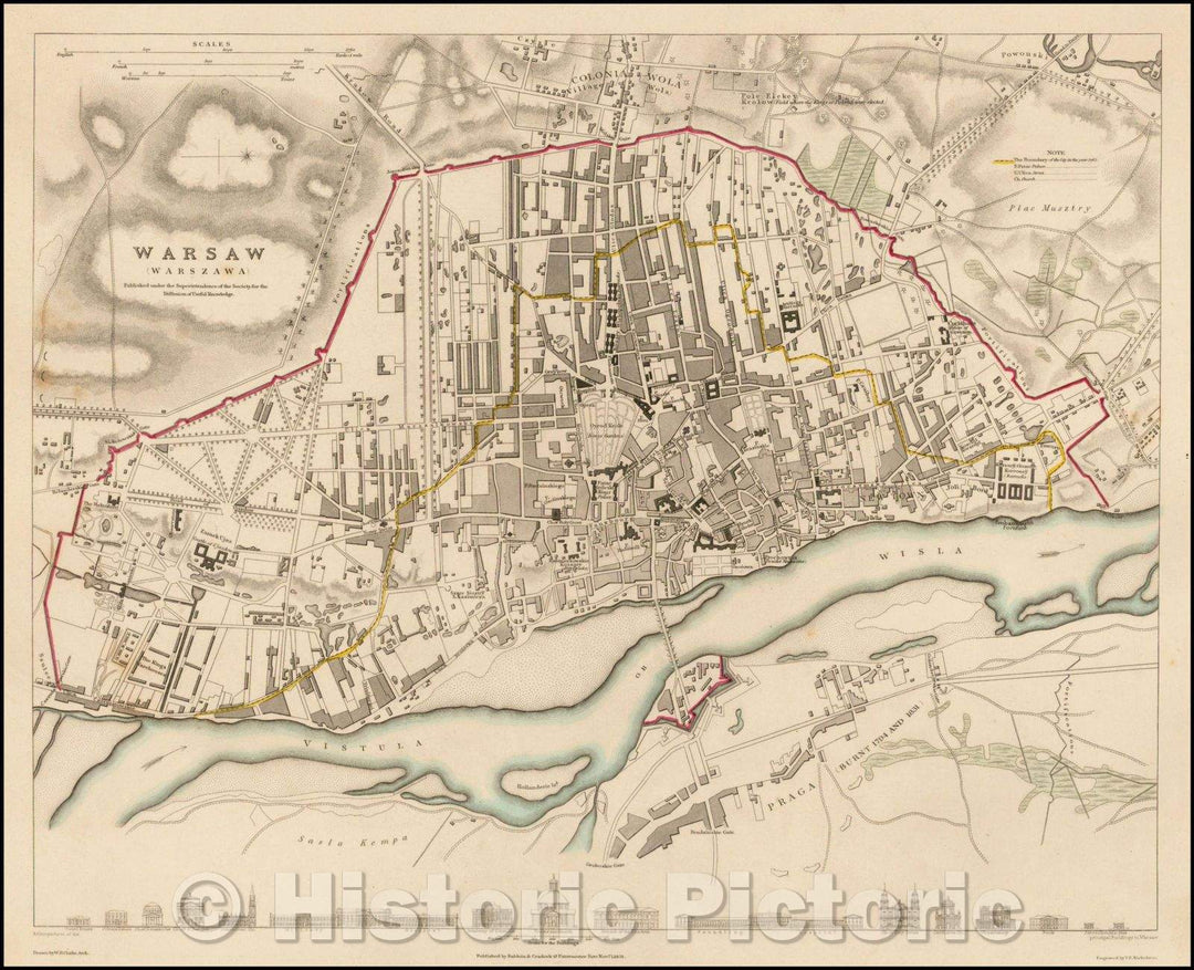 Historic Map - Warsaw Warszawa, 1831, SDUK v6