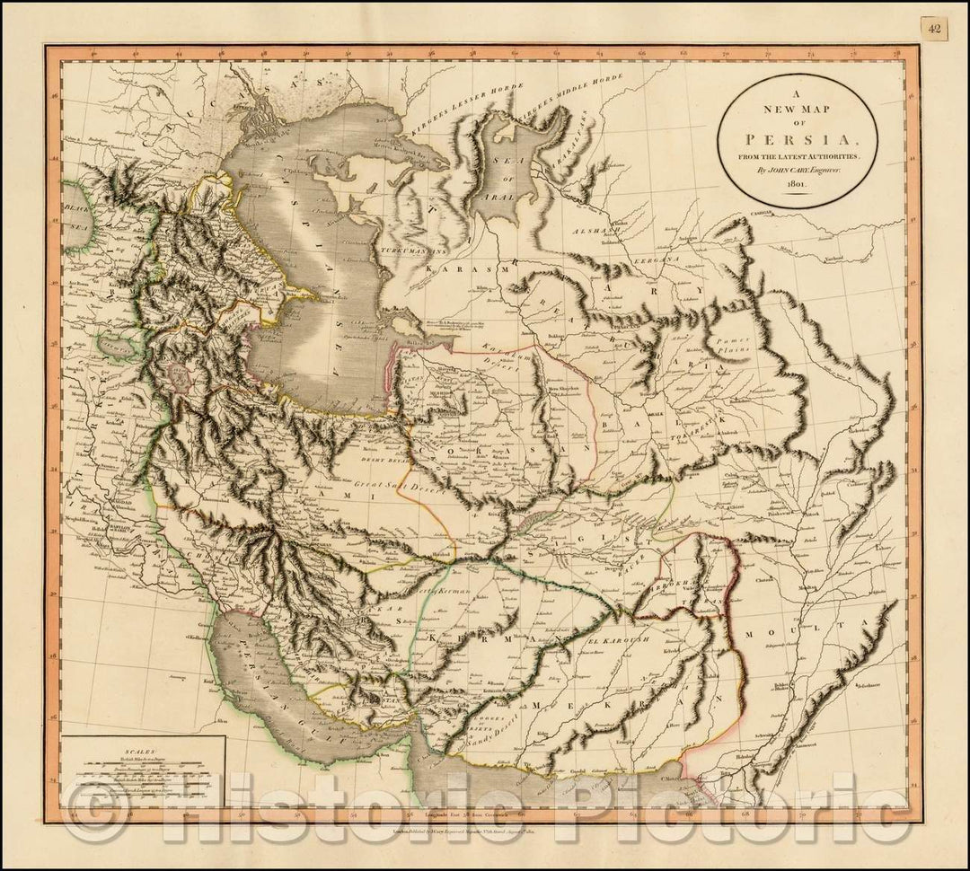 Historic Map - A New Map Of Persia, from the Latest Authorities, 1801, John Cary v1