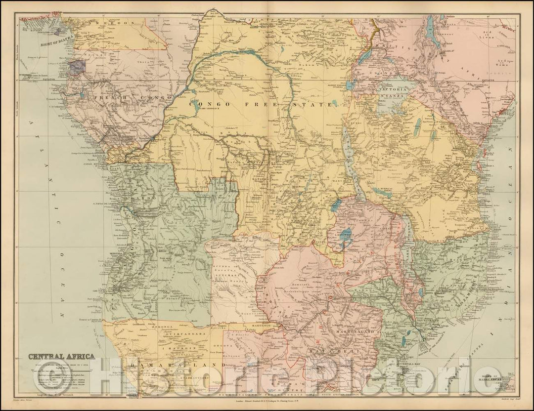 Historic Map - Central Africa, 1896, Edward Stanford v1