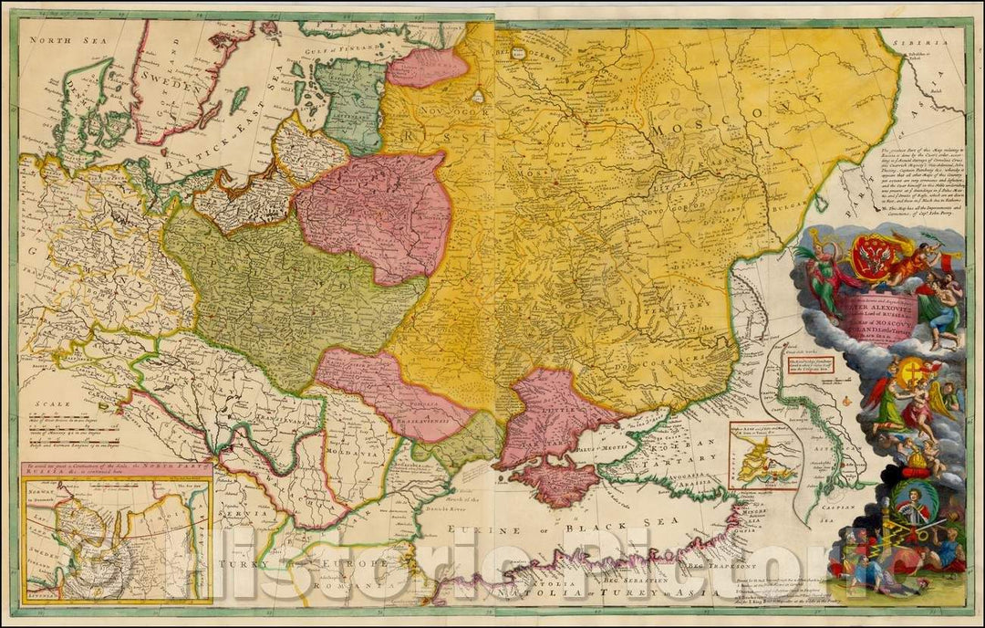 Historic Map - Moscovy, Poland, Little Tartary, and ye Black Sea, 1729, Herman Moll v4