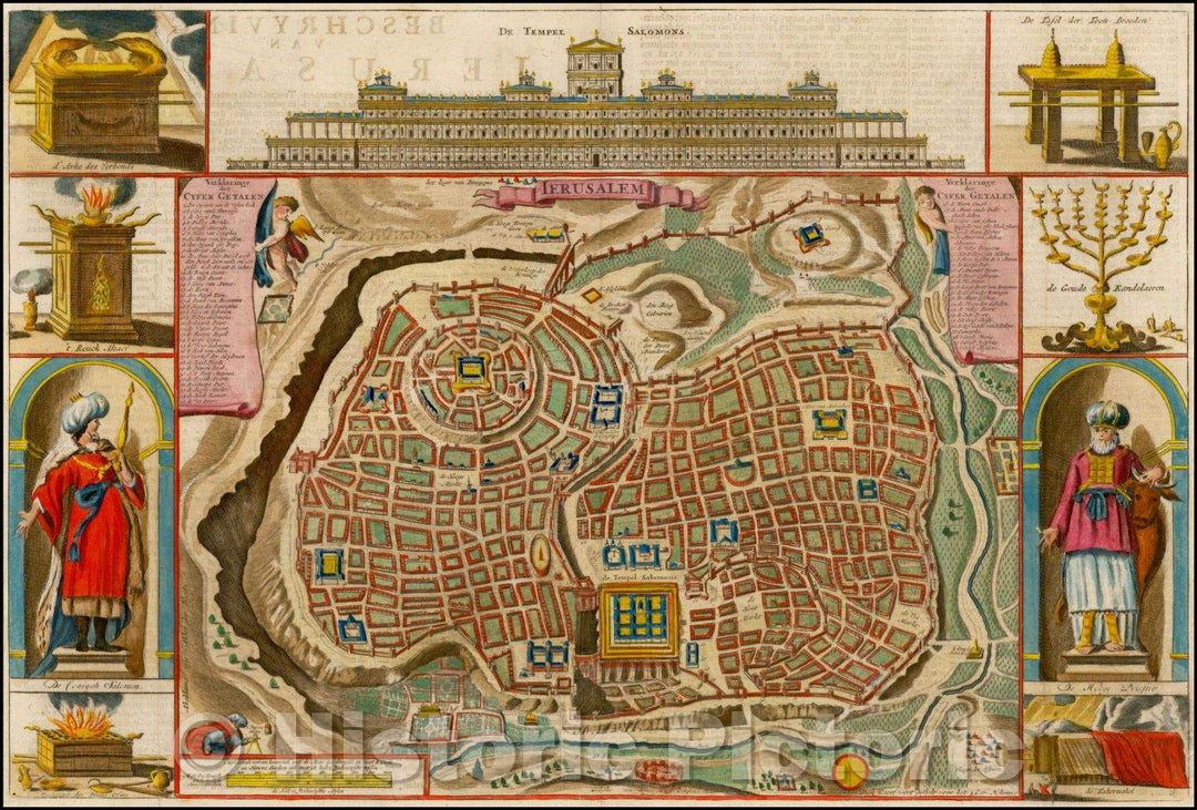 Historic Map - Jerusalem, 1720, Daniel Stoopendahl v2