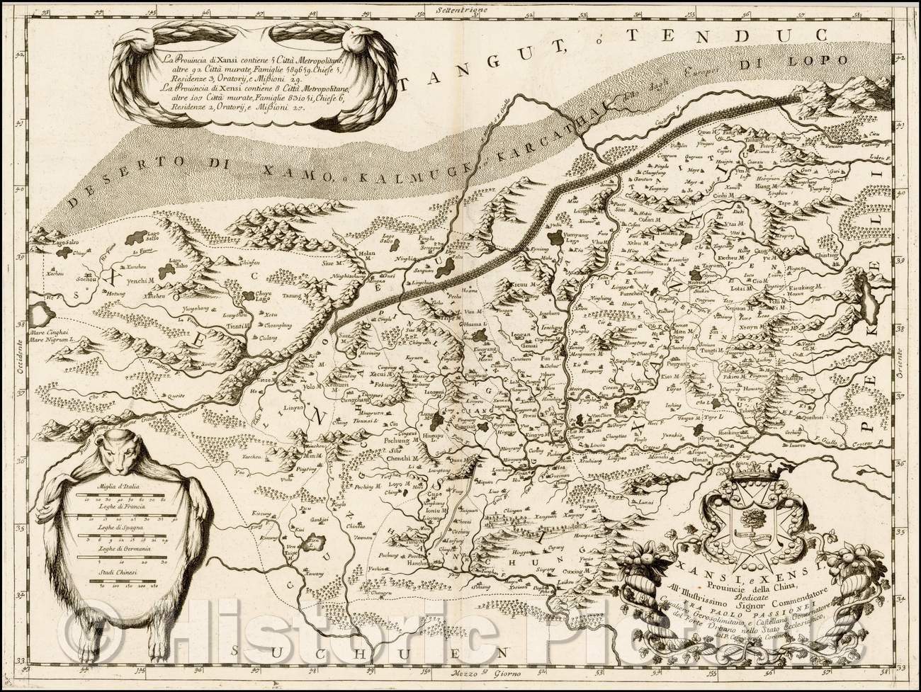 Historic Map - Xansi, e Xensi Provincie della China, 1690, Vincenzo Maria Coronelli v1