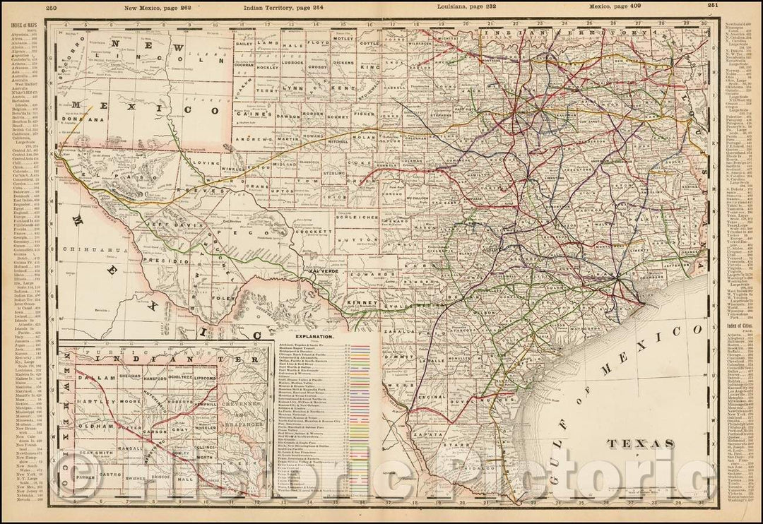 Historic Map - Texas, 1896, George F. Cram v2