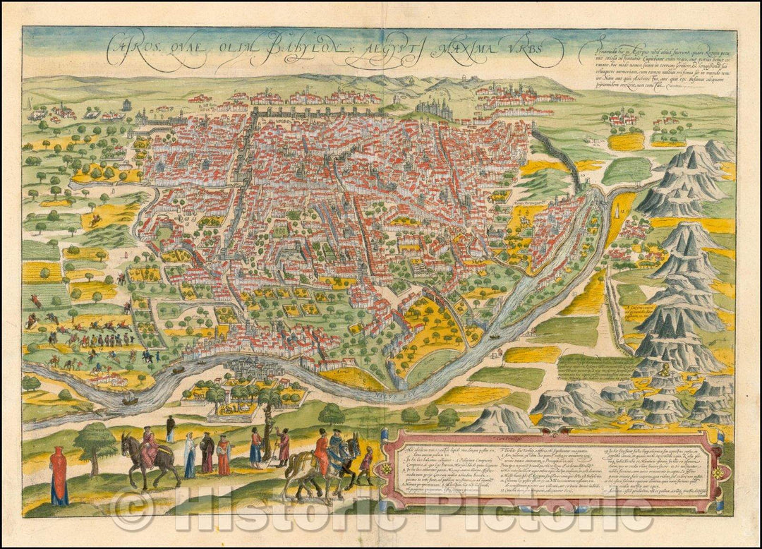 Historic Map - Cairus Quae Olim Babylon Aegypt Maxima Urbs, 1572, Georg Braun v2