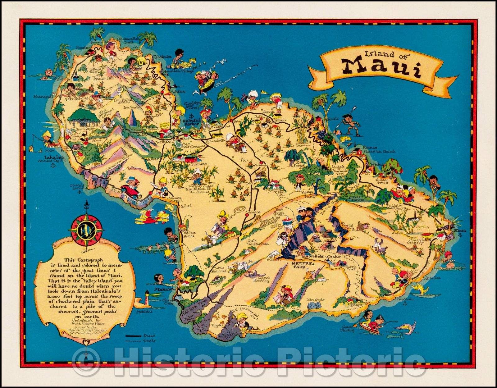 Historic Map - Island of Maui, 1931, Ruth Taylor White v2