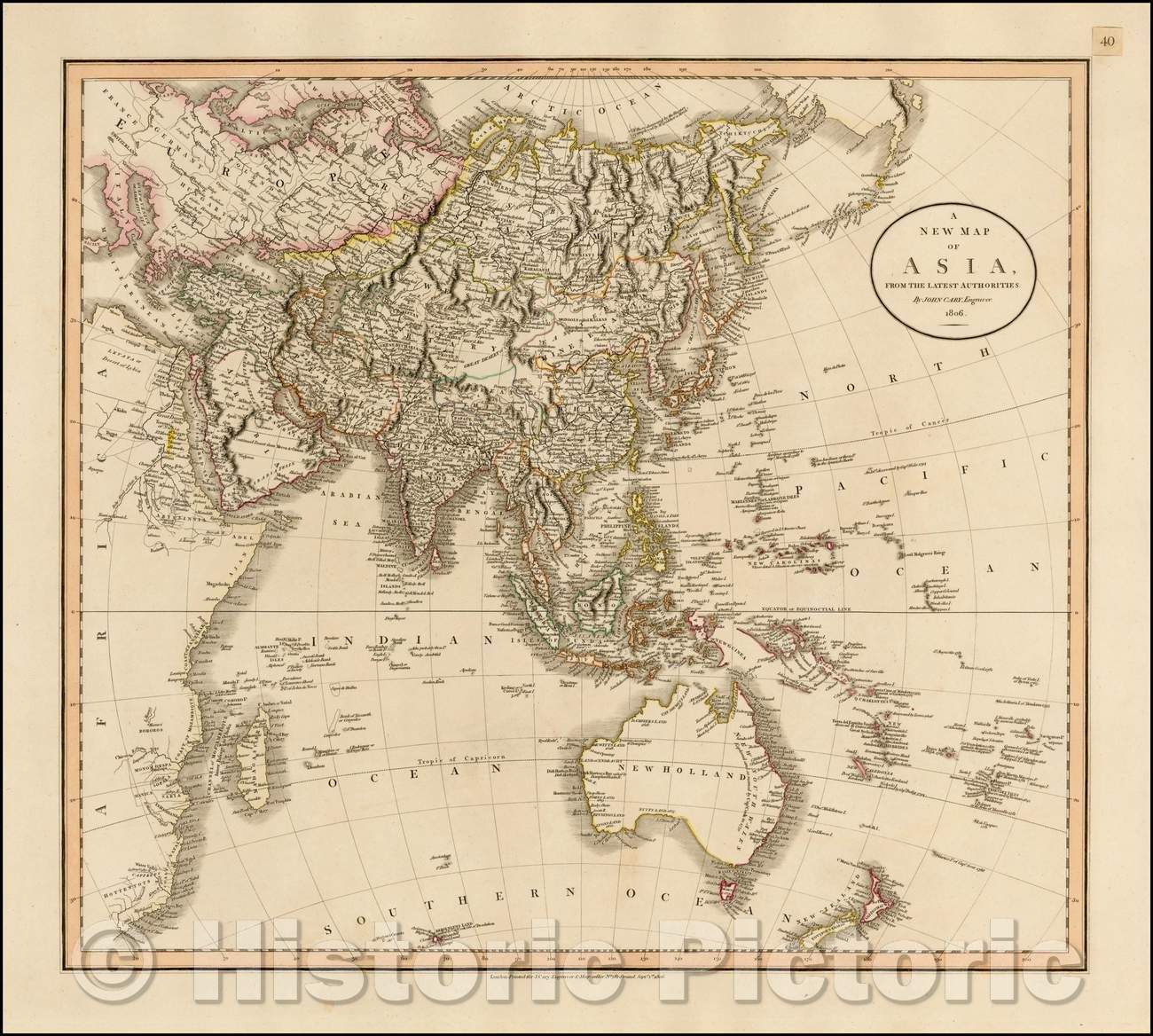 Historic Map - A New Map of Asia, From The Latest Authorities, 1806, John Cary v1