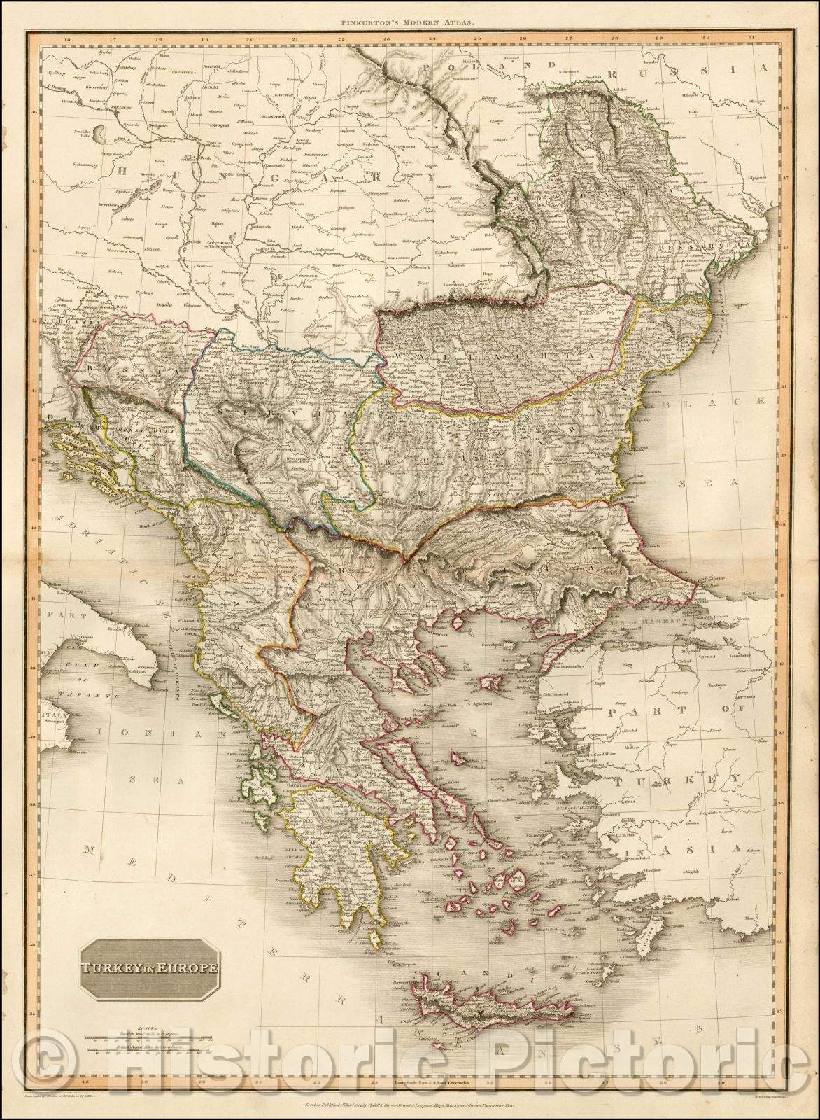 Historic Map - Turkey in Europe, 1814, John Pinkerton v1