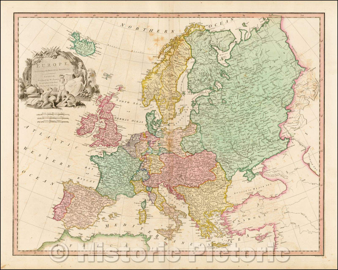 Historic Map - Europe, Exhibiting its Principal States, 1791, William Faden v2