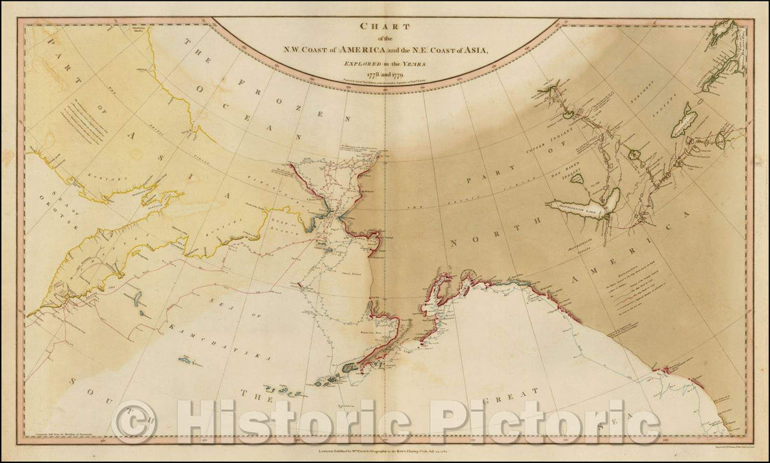 Historic Map - Chart of the N.W. Coast of America and the N.E. Coast of Asia Explored in the Years 1778 and 1779, 1784, William Faden v2