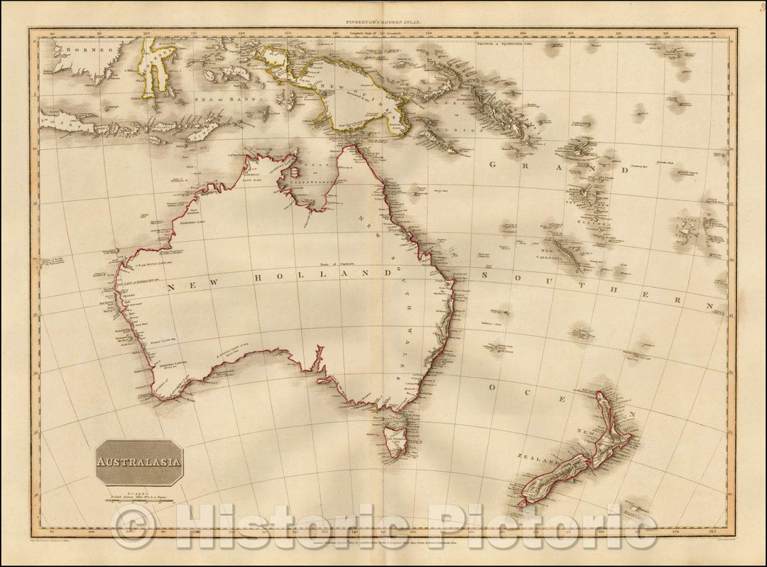 Historic Map - Australasia, 1813, John Pinkerton v1