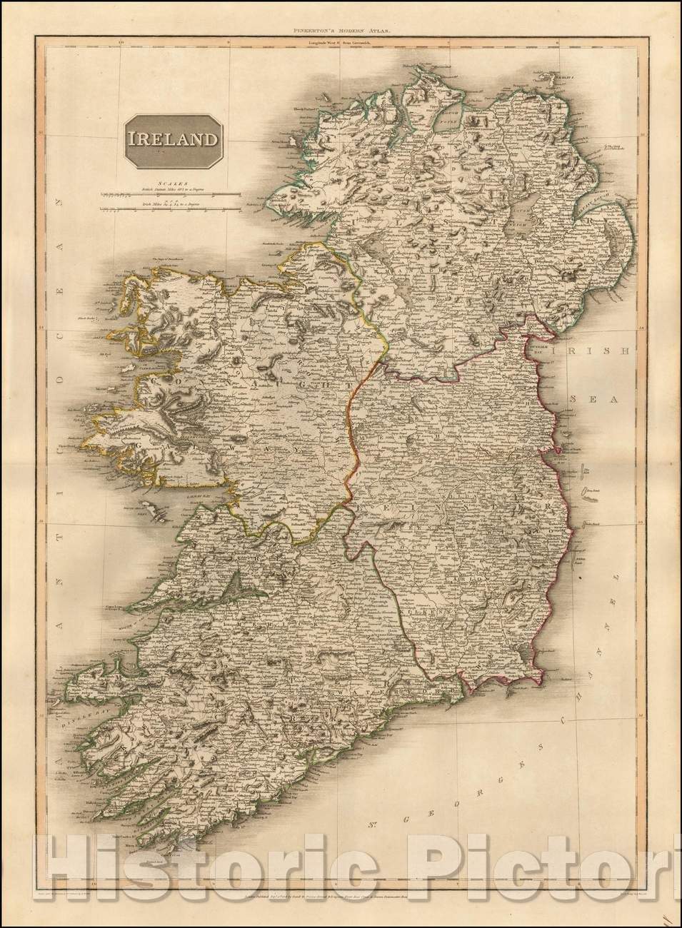 Historic Map - Ireland, 1812, John Pinkerton v2