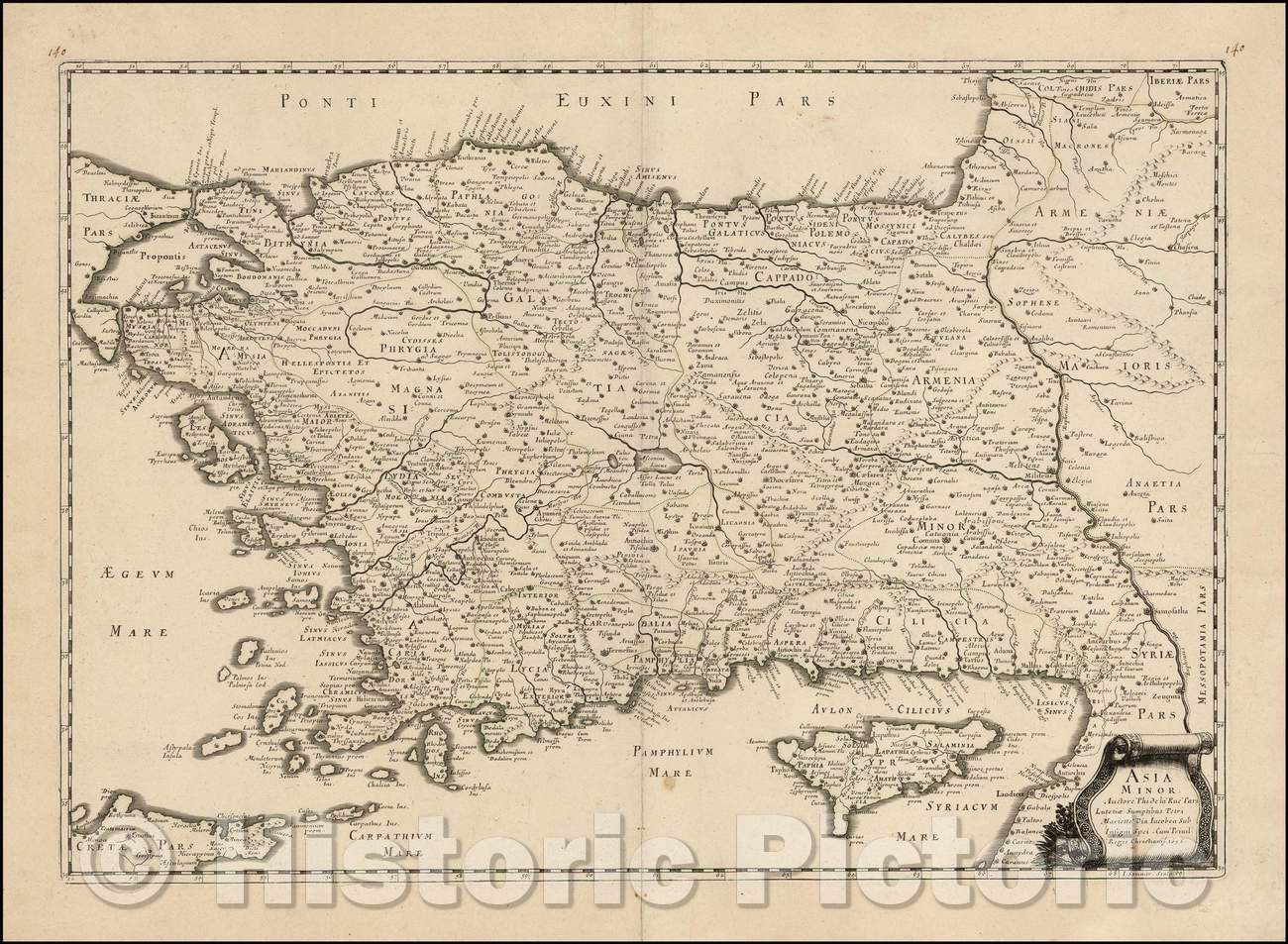 Historic Map - Asia Minor [Shows Cyprus], 1652, Philippe de la Rue - Vintage Wall Art