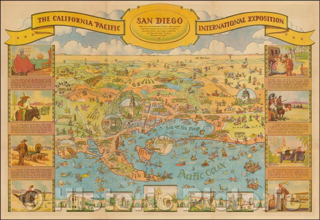 Historic Map - San Diego The California Pacific International Exposition, 1935, Don Bloodgood v3