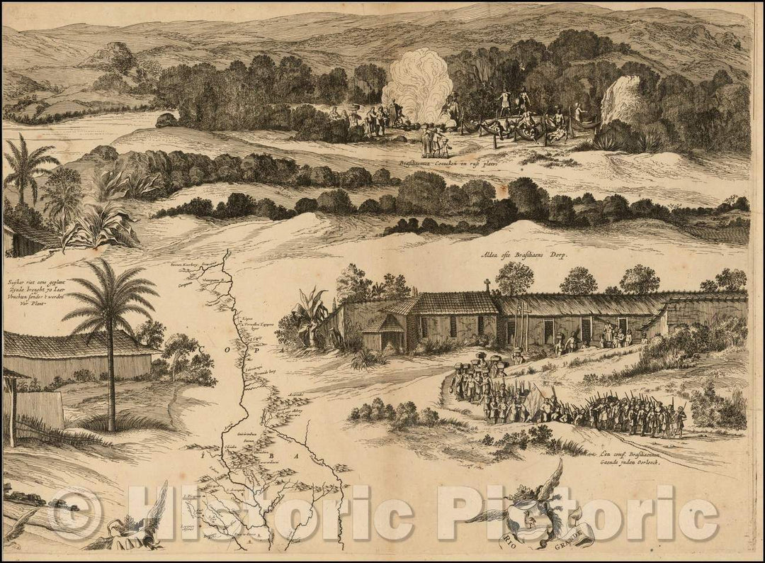 Historic Map - Brasiliae Geographica & Hydrographica Tabula nova, continens Praefecturas :: Brazil & Tabula fresh, container Extrema Ciriji Hapuama di Paranam, 1659 - Vintage Wall Art