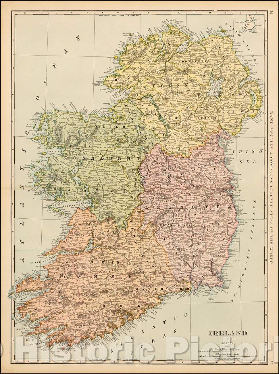 Historic Map - Ireland, 1898, William Rand v2