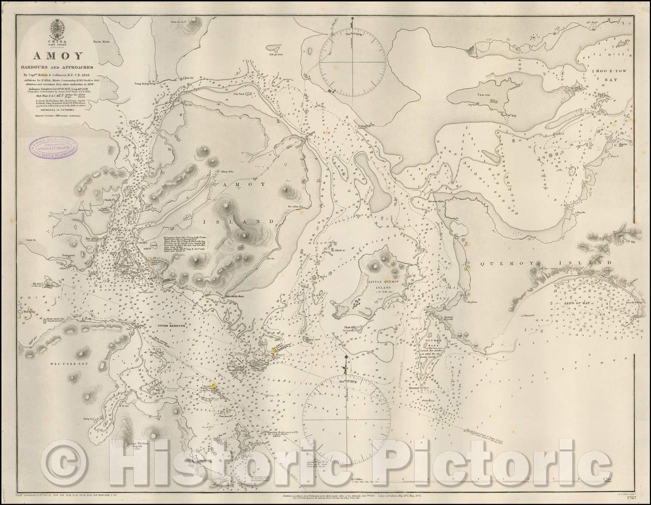 Historic Map - China East Coast - Amoy Harbours and Approaches, 1878, British Admiralty - Vintage Wall Art