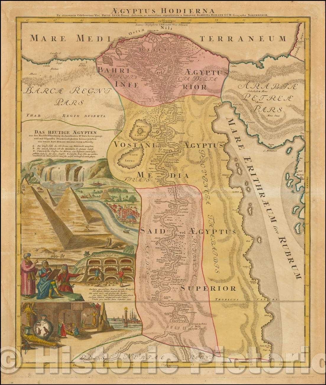 Historic Map - Aegyptus Hodierna Ex itinerario Celeberrimi viri Pauli Lucae, Franci desumta ac novissime repraesentata, 1712, Johann Baptist Homann v2