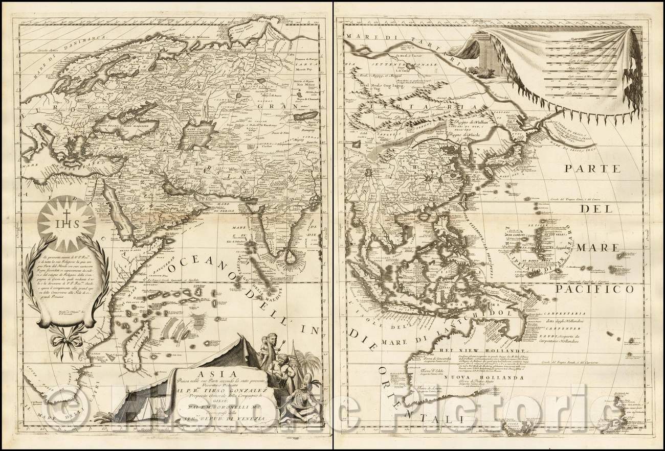 Historic Map - Asia Divisa nelle sue Parti secondo lo stato presente, 1690, Vincenzo Maria Coronelli v2