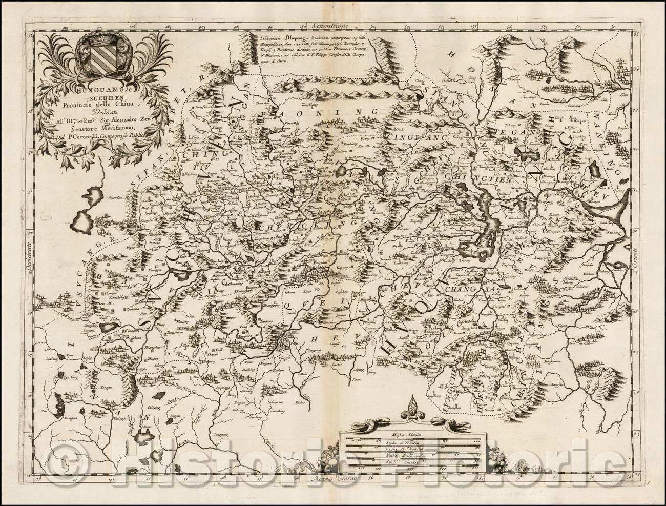 Historic Map - Hunouang, e Sucuhen, Provincie della China, 1690, Vincenzo Maria Coronelli v2