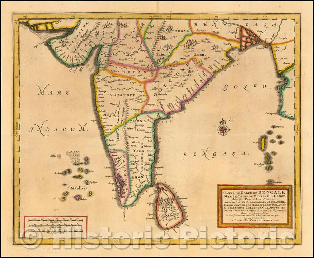 Historic Map - Carte du Golfe de Bengale, Mer de Indes, et Riviere du Gange, Avec les Pais et Iles d'alentour, Savoir les Cotes de Malabar, 1720 v1