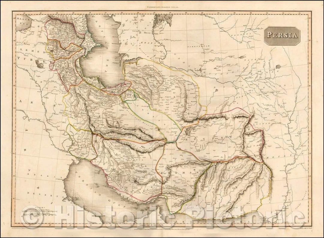 Historic Map - Persia, 1812, John Pinkerton - Vintage Wall Art