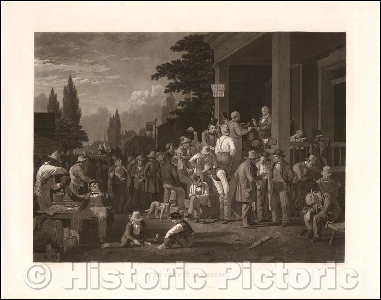 Historic Map - The Country Election, 1872, George Caleb Bingham - Vintage Wall Art