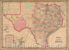 Historic Map - Johnson's New Map of the State of Texas, 1861, Alvin Jewett Johnson v2