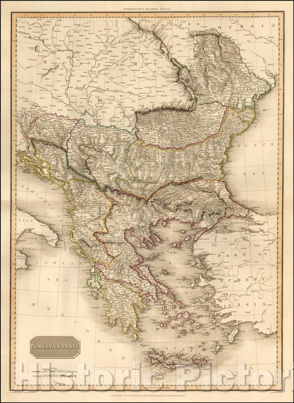 Historic Map - Turkey in Europe, 1814, John Pinkerton v2