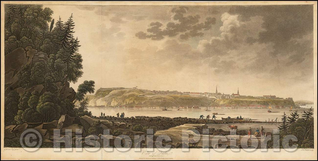 Historic Map - View of Quebec (taken from Point Levi), 1807, George Heriot - Vintage Wall Art