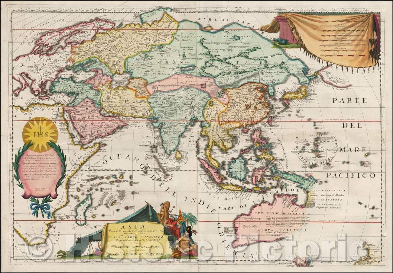 Historic Map - Asia Divisa nelle sue Parti secondo lo stato presente, 1690, Vincenzo Maria Coronelli v3